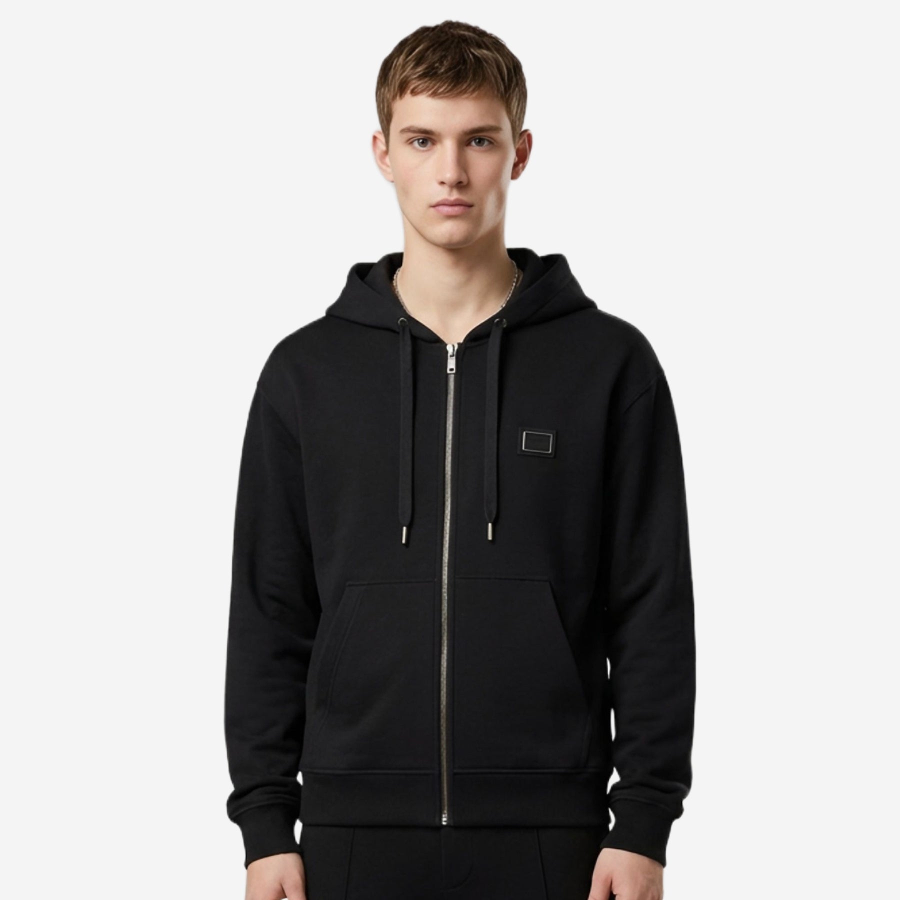 Dolce & Gabbana New Plate Cotton Hooded Zip Sweatshirt