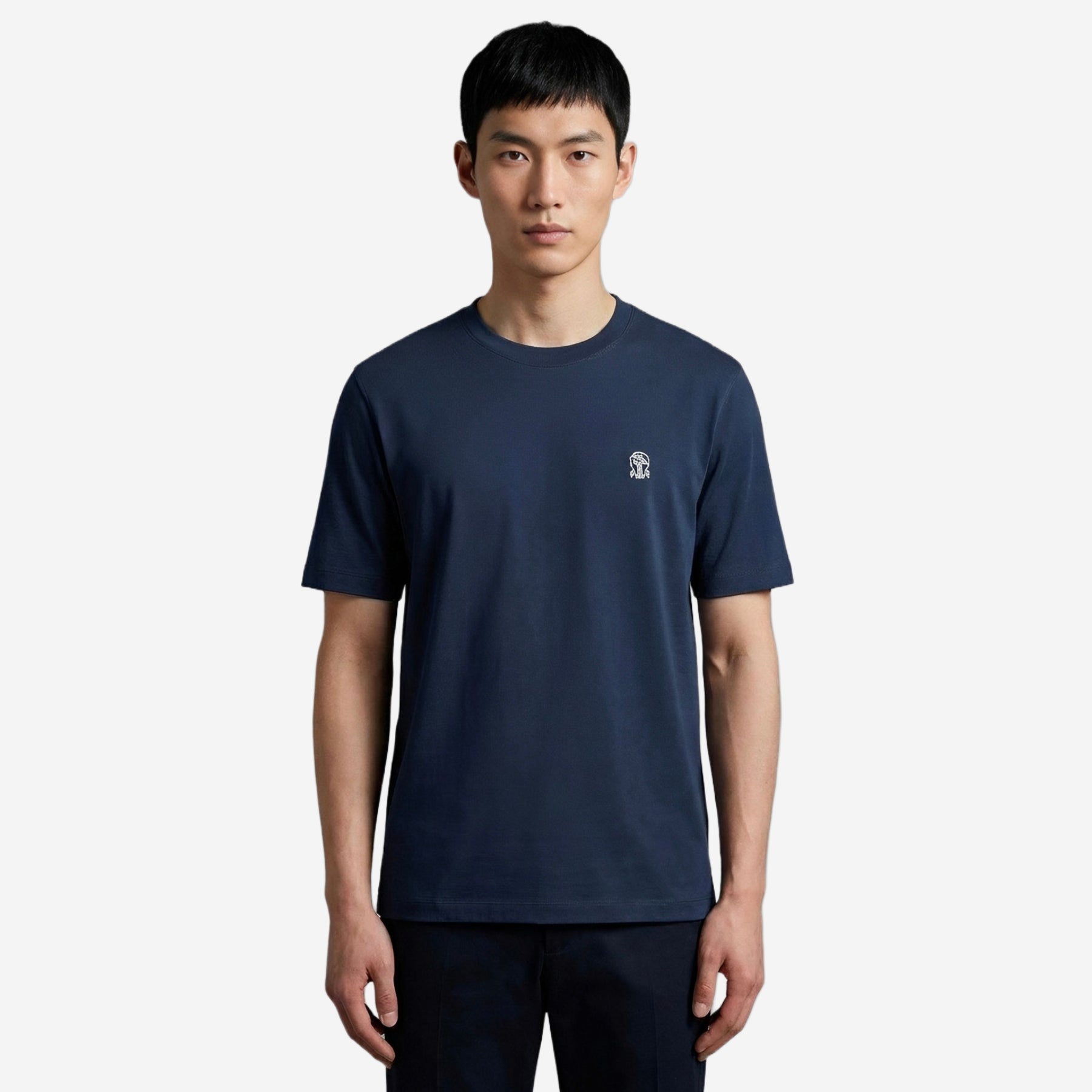 Brunello Cucinelli Cotton Jersey Logo Crew Neck T-Shirt