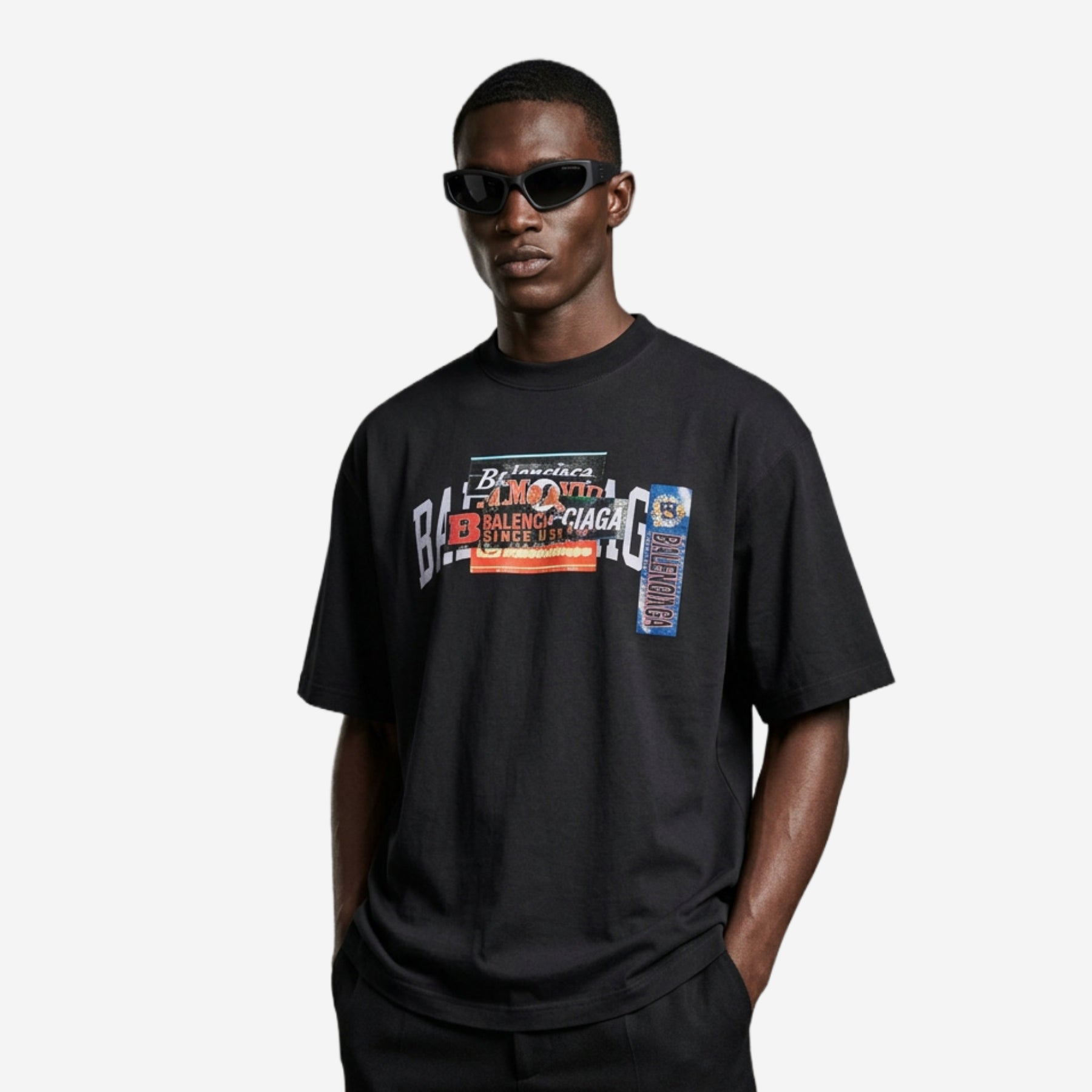 Balenciaga Bumper Stickers Medium Fit T-Shirt