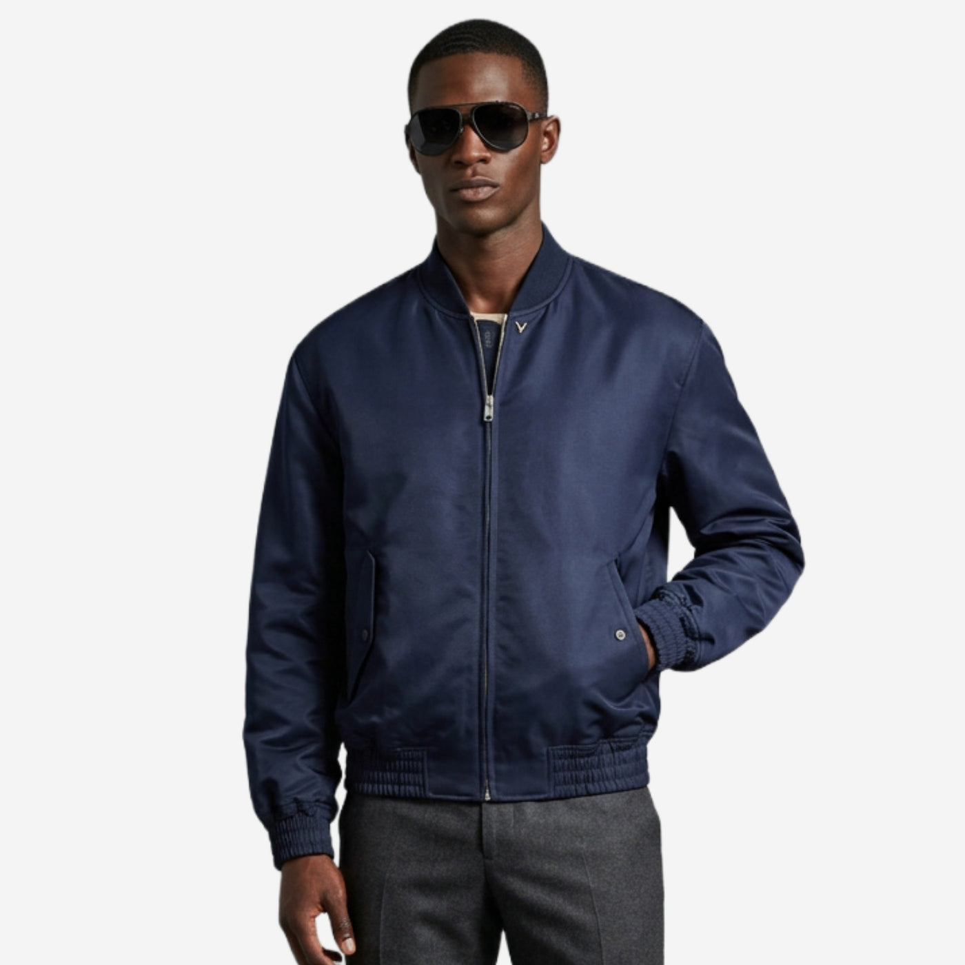 Valentino Garavani VLogo Signature Waterproof Nylon Bomber Jacket 