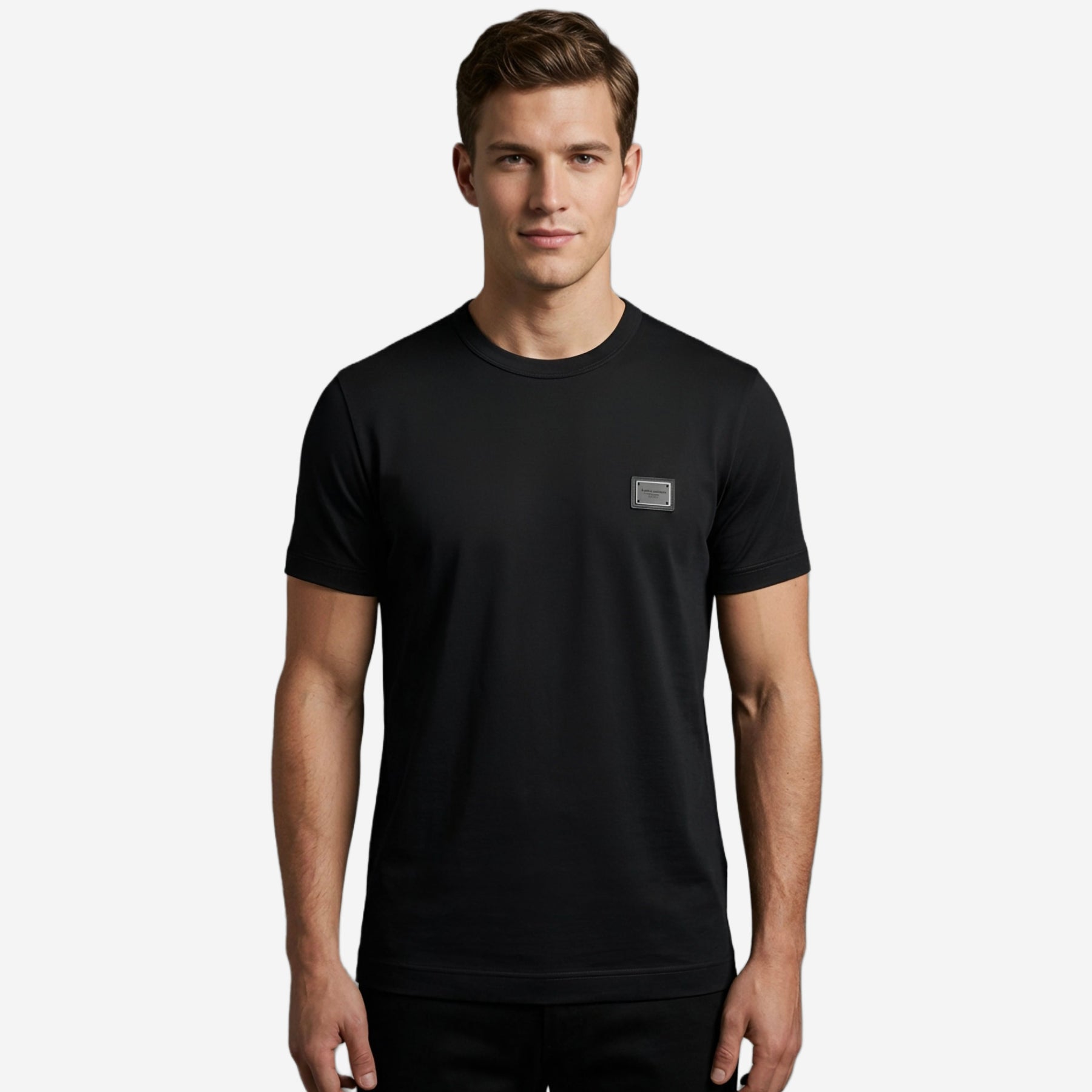 Dolce & Gabbana Logo New Plate Cotton T-Shirt
