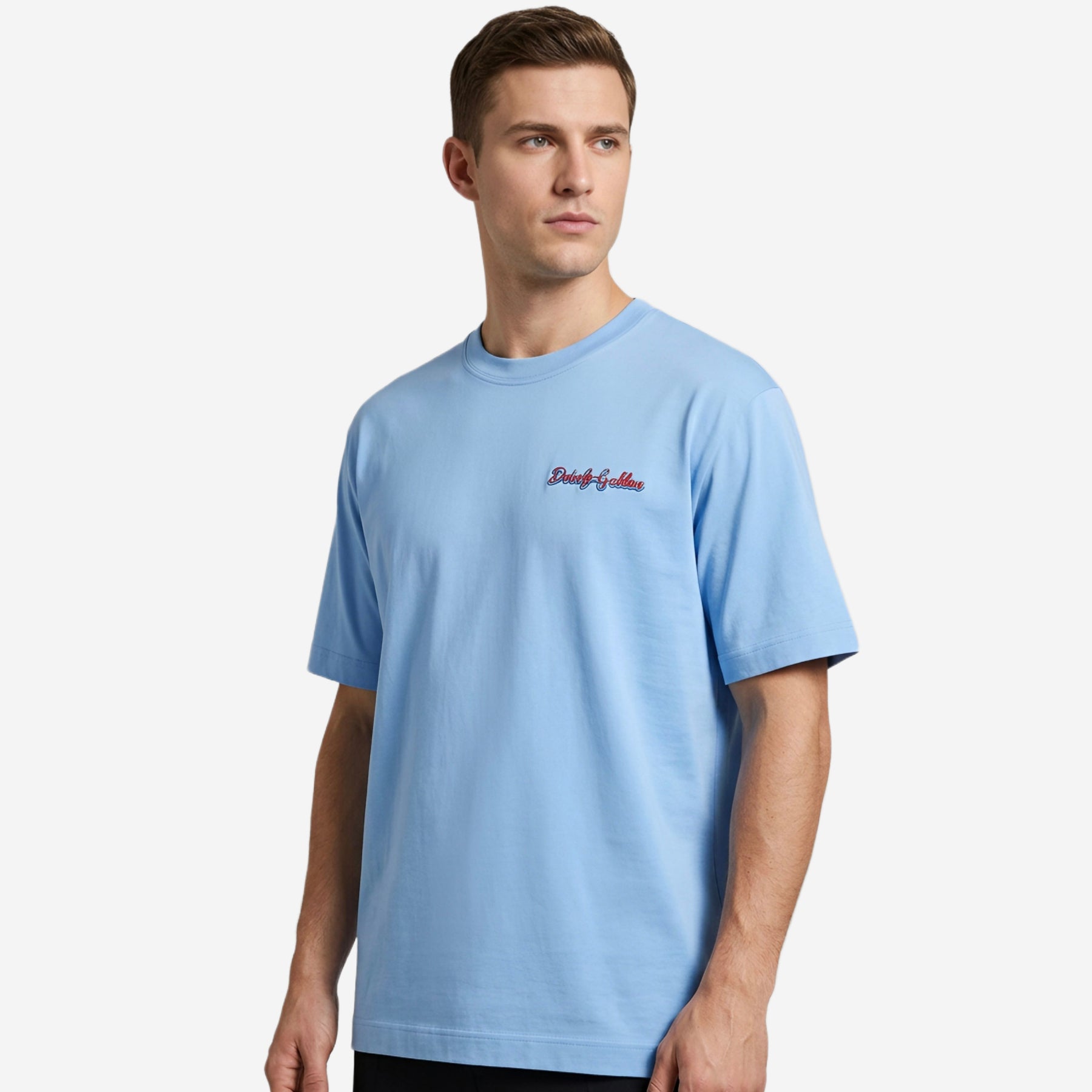 Dolce& Gabbana Red Embroidered Logo T-Shirt