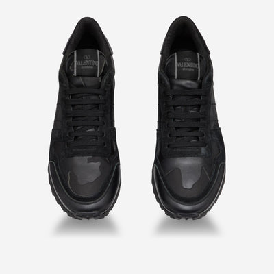 Valentino Garavani Camouflage Noir Rockrunner Sneaker