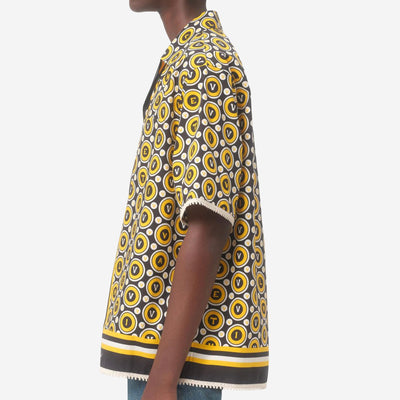 Valentino Garavani Bulles Royales Print Cotton Poplin Bowling Shirt