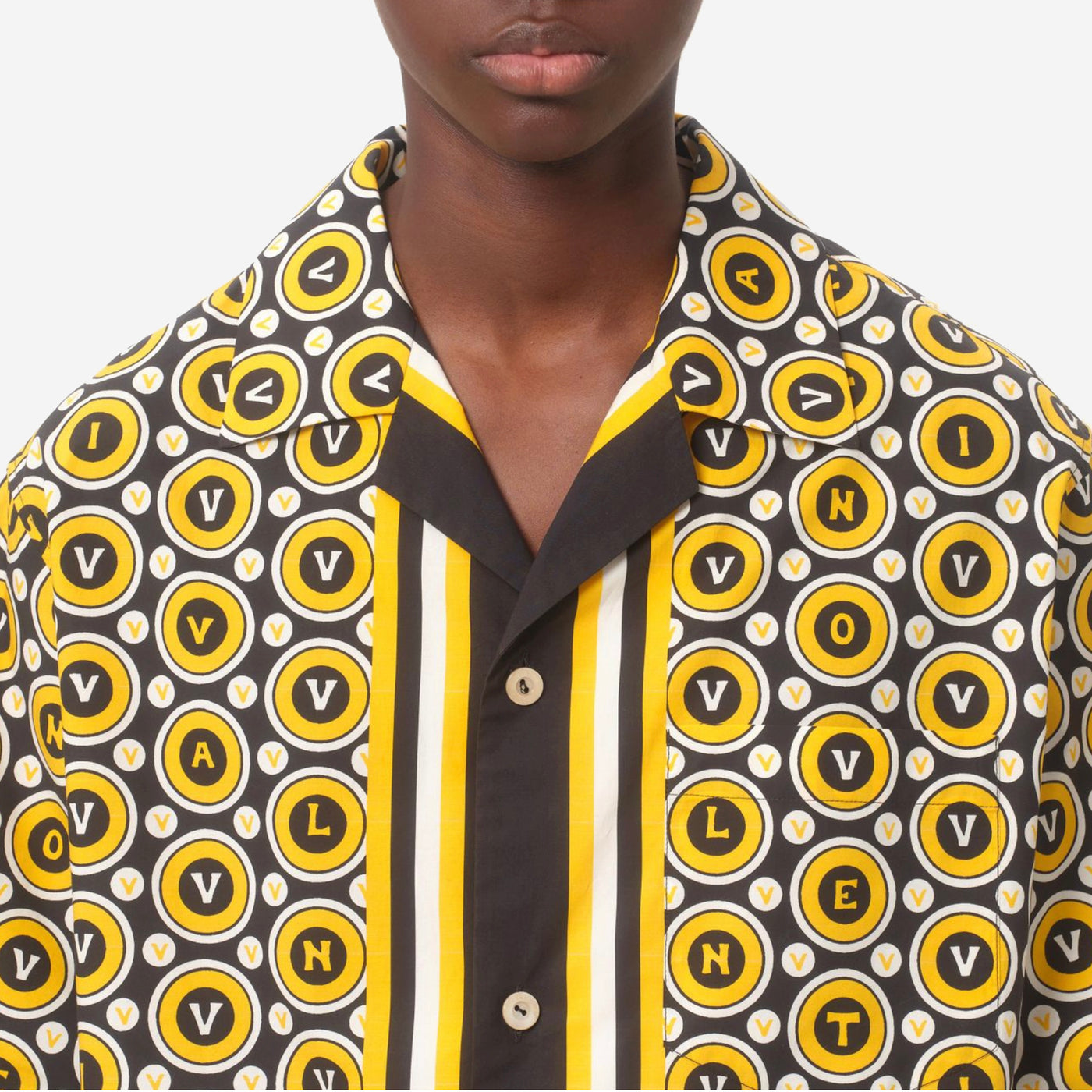 Valentino Garavani Bulles Royales Print Cotton Poplin Bowling Shirt