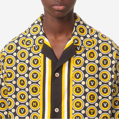 Valentino Garavani Bulles Royales Print Cotton Poplin Bowling Shirt