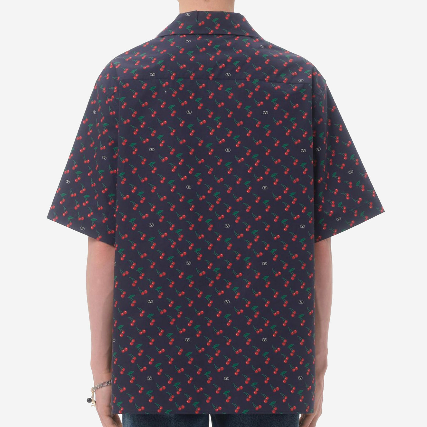 Valentino Garavani Cotton Poplin Cherryfic Print Bowling Shirt