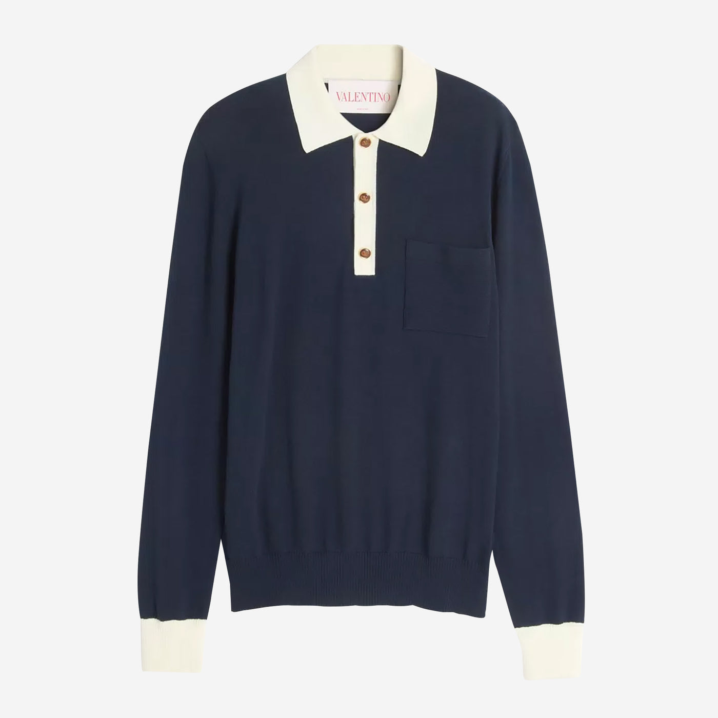 Valentino Garavani Long Sleeved Cotton Polo Shirt