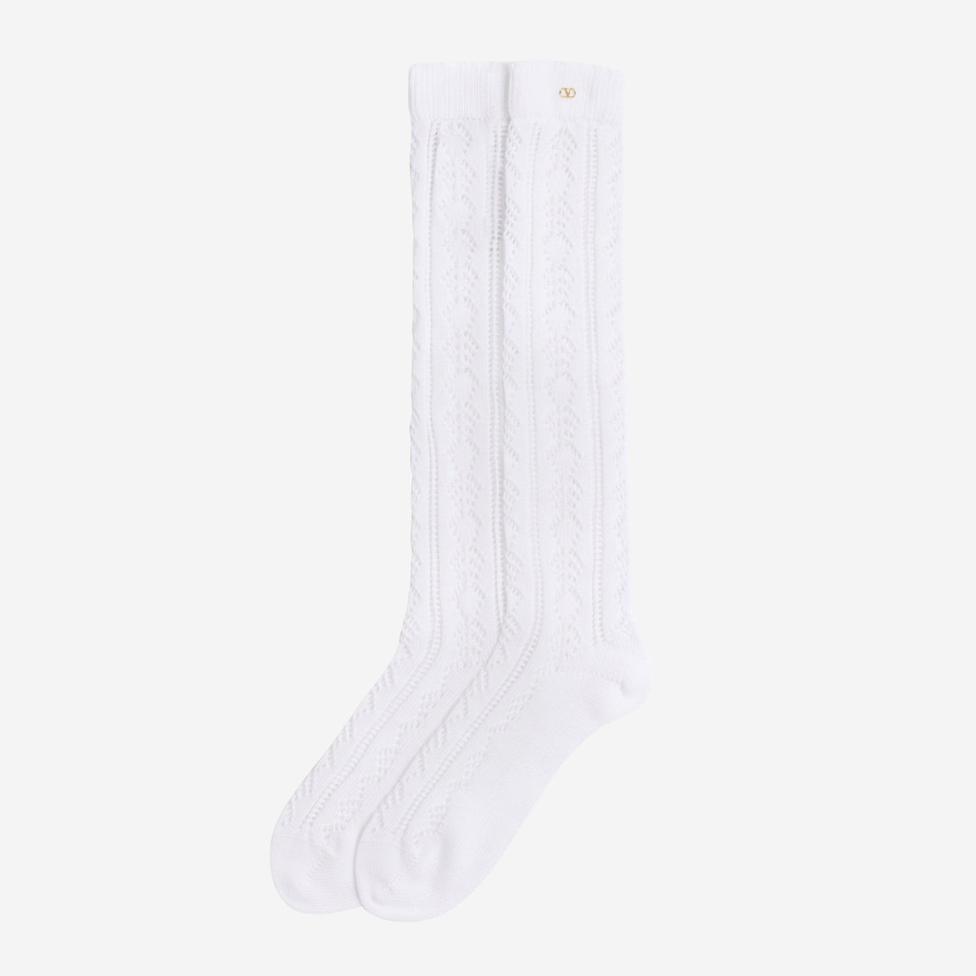 Valentino Perforated Cotton VLogo Socks