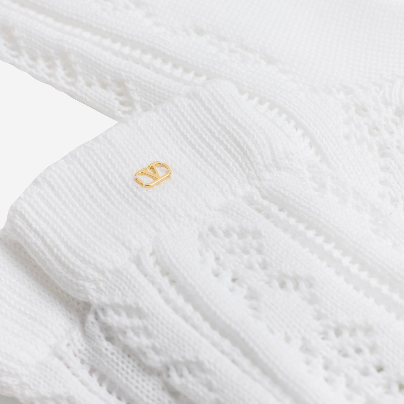 Valentino Perforated Cotton VLogo Socks