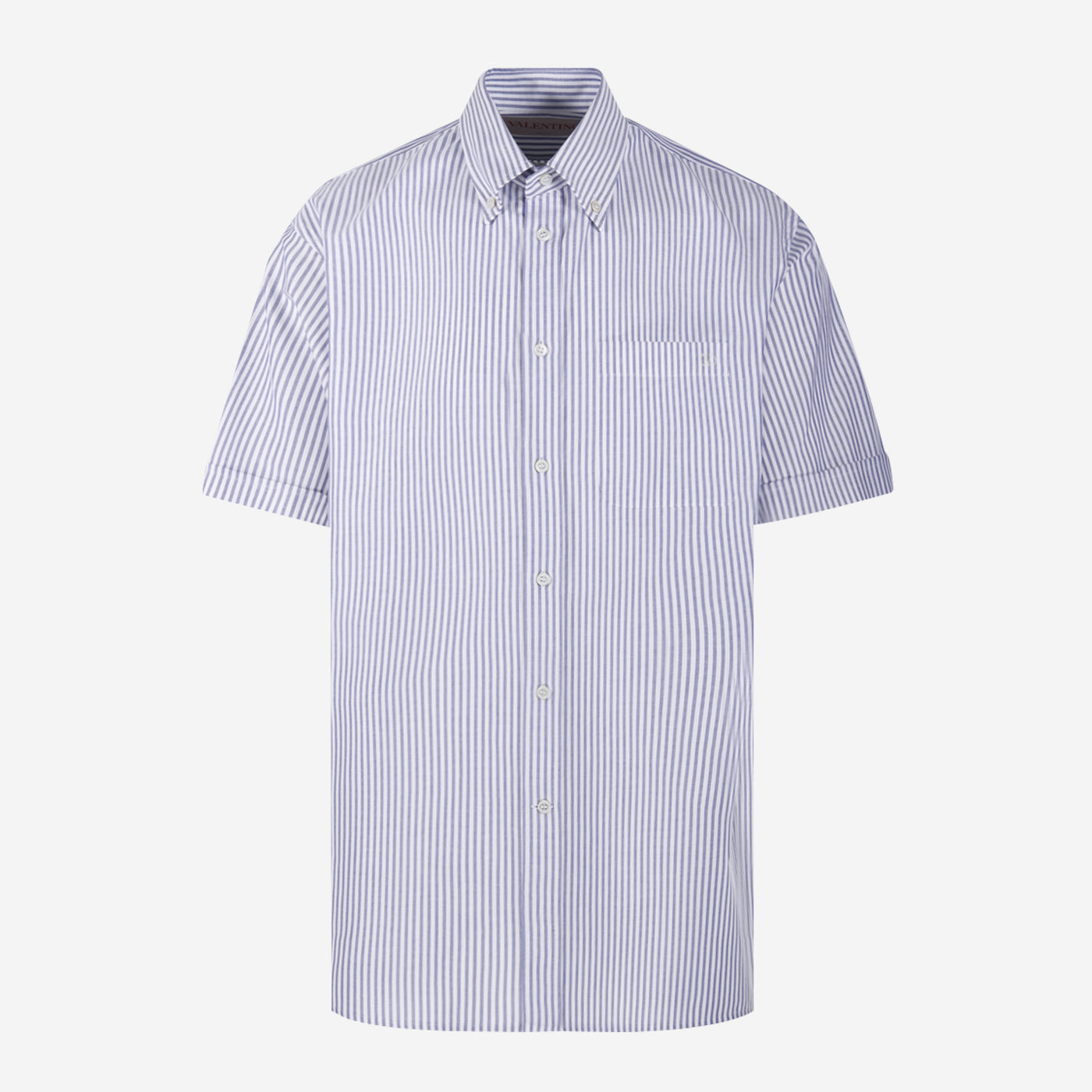 Valentino Garavani V Logo Striped Oxford Shirt