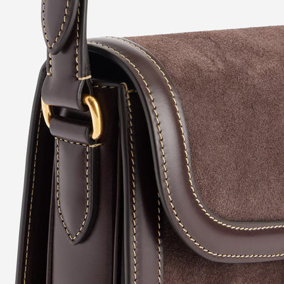 Valentino Garavani Suede Brass VLogo Shoulder Bag