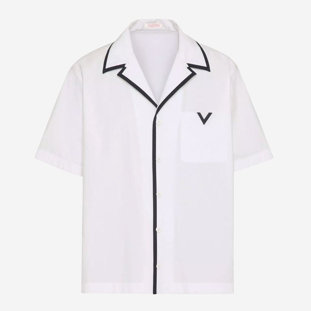 Valentino Garavani Rubberised V Detail Bowling Shirt – ZAP