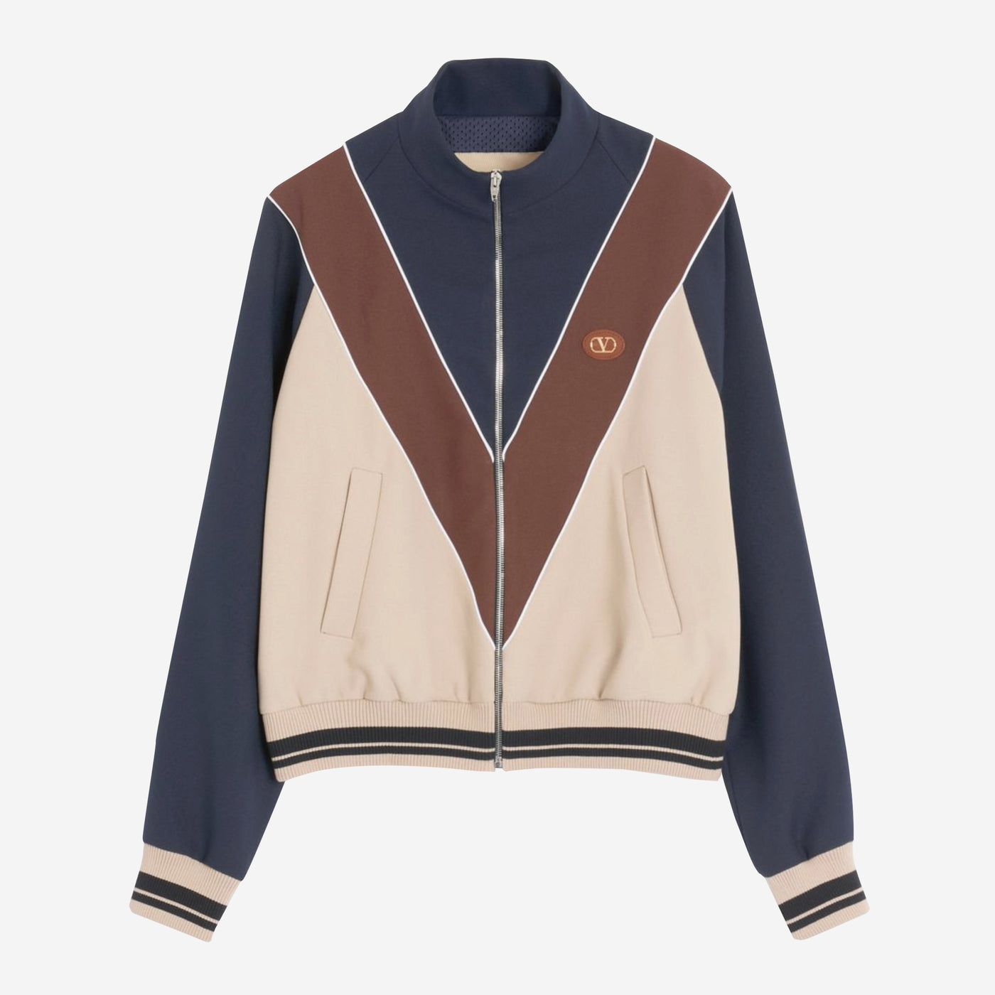 Valentino Garavani Zip And Vlogo Patch Nylon Sweatshirt