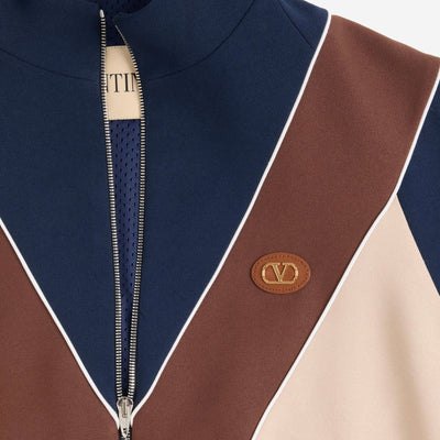 Valentino Garavani Zip And Vlogo Patch Nylon Sweatshirt