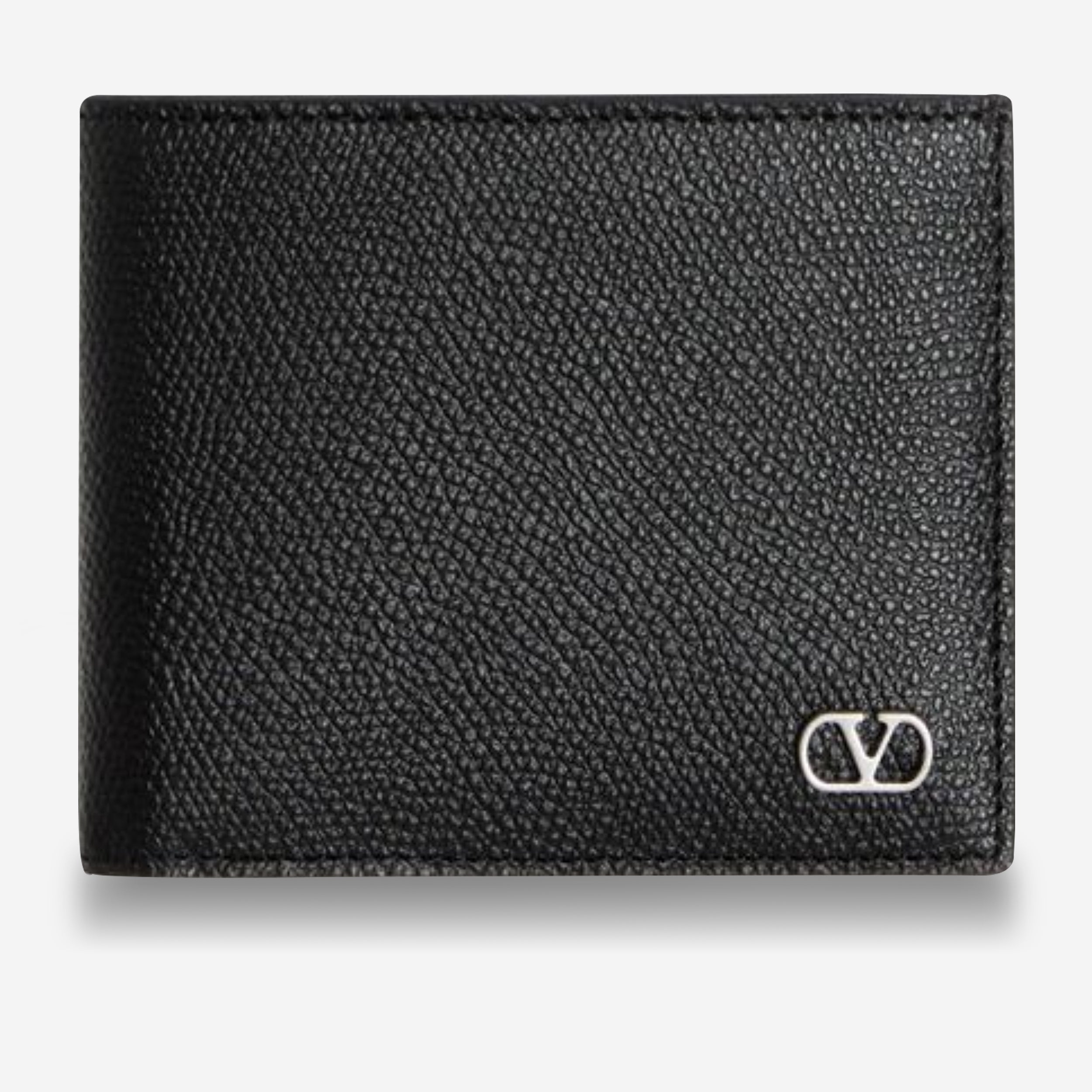 Valentino Garavani Vlogo Signature Grainy Calfskin Wallet