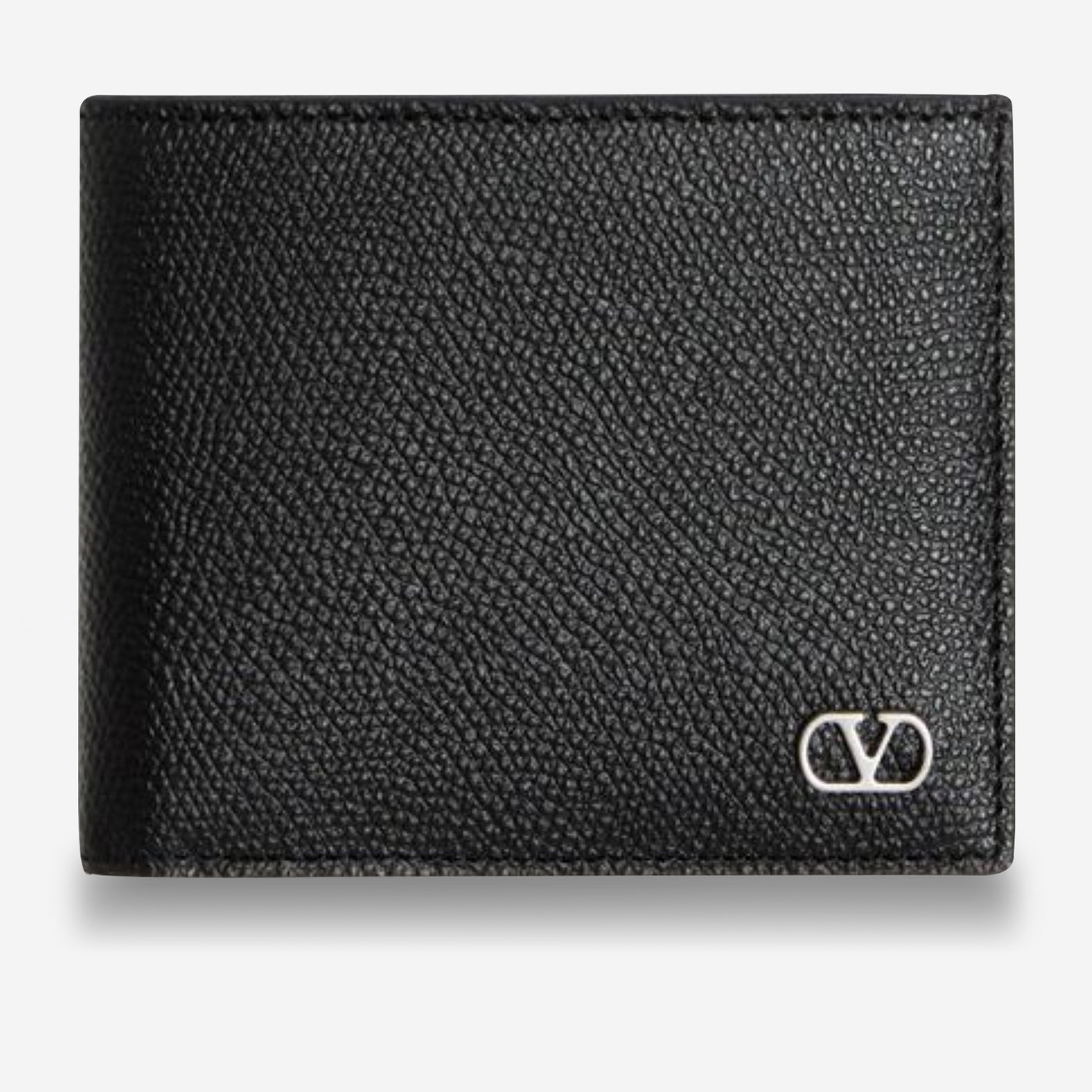 Valentino Garavani Vlogo Signature Grainy Calfskin Wallet