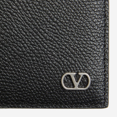 Valentino Garavani Vlogo Signature Grainy Calfskin Wallet