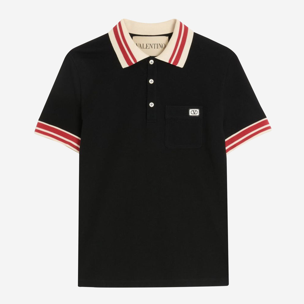 Tシャツ・カットソー VALENTINO POLO SHIRT WITH SIGNATURE VLOGO (7V3MH01KAQK 157) Valentino Garavani Cotton Polo Shirt with Signature VLogo