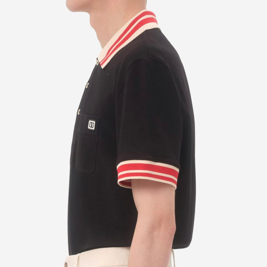 Tシャツ・カットソー VALENTINO Polo Valentino Garavani VLogo (V3MH01KB19 0NO) Valentino Garavani VLogo Patch Cotton Piqué Polo Shirt – ZAP