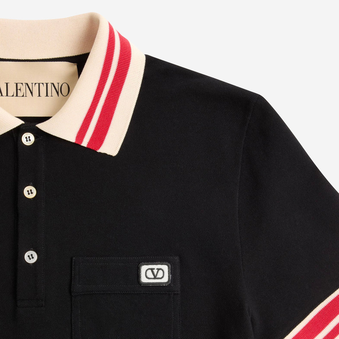 Valentino Garavani VLogo Patch Cotton Piqué Polo Shirt – ZAP