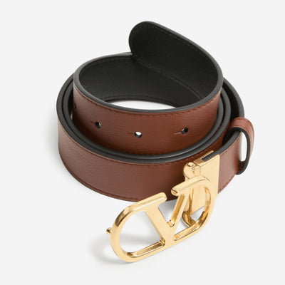 Valentino Garavani Vlogo Signature Reversible Shiny Calfskin Belt