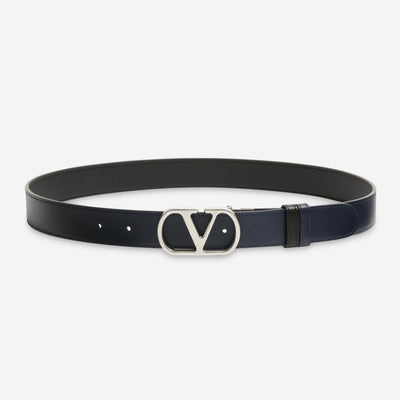 Valentino Garavani Vlogo Signature Reversible Shiny Calfskin Belt