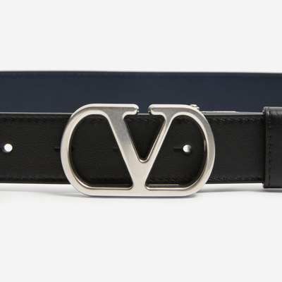 Valentino Garavani Vlogo Signature Reversible Shiny Calfskin Belt