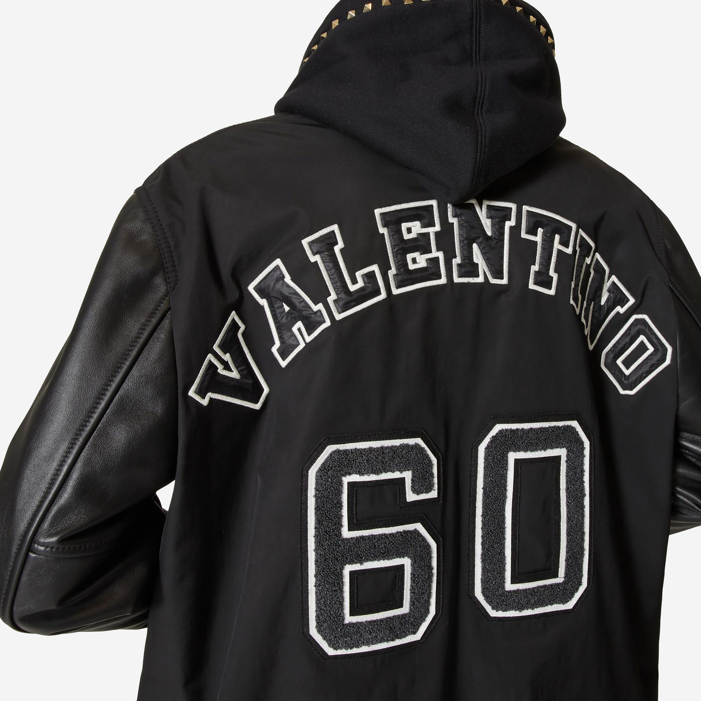 Valentino Leather Sleeves Sports Jacket