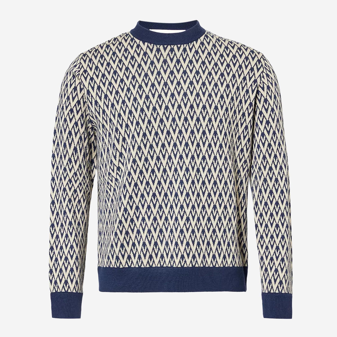 Valentino Crewneck Wool Jumper With Toute La V Jacquard Pattern