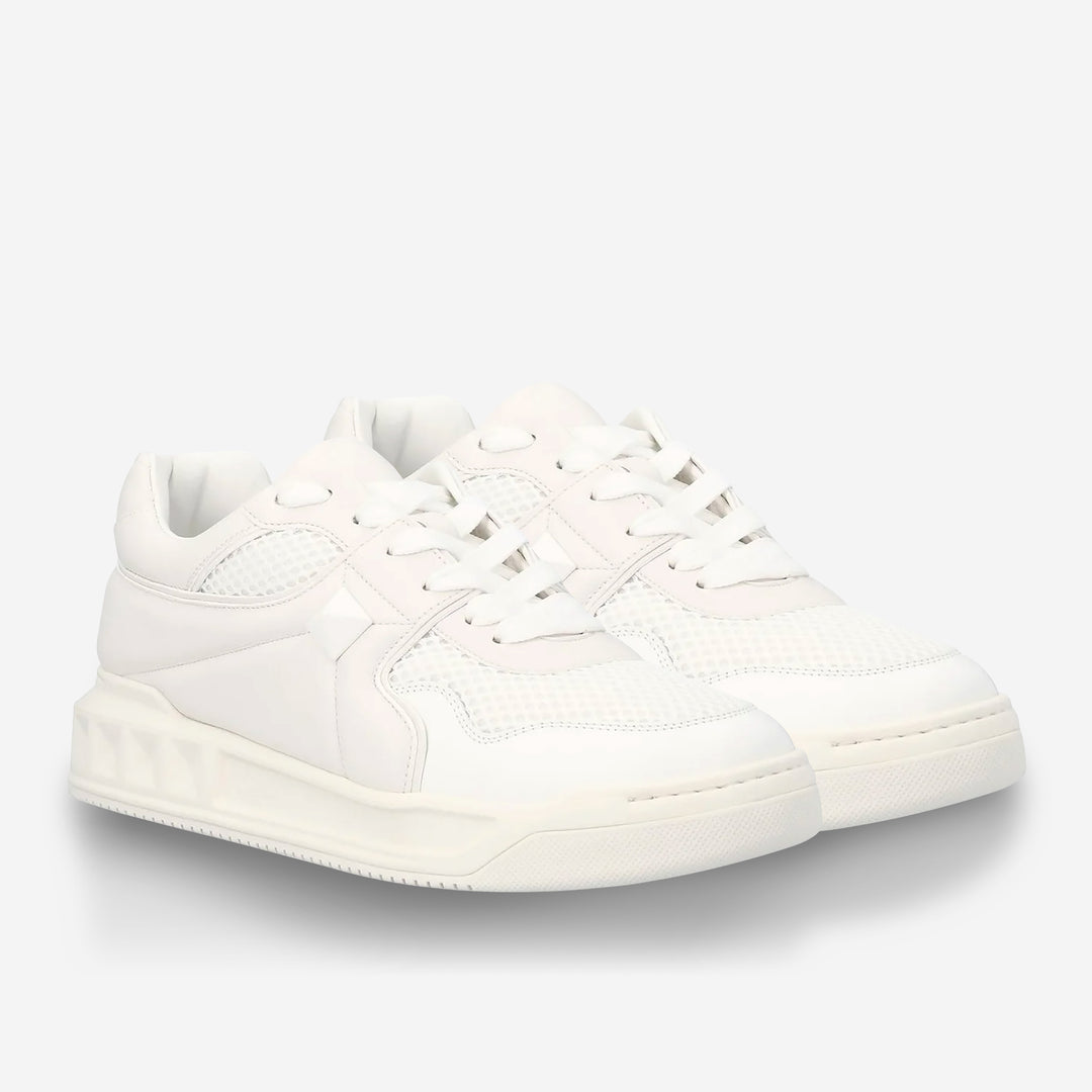 Valentino Garavani One Stud Mesh And Nappa Leather Sneaker – ZAP