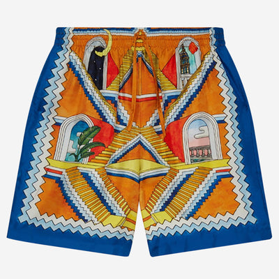 Casablanca Escalier Infini Silk Shorts