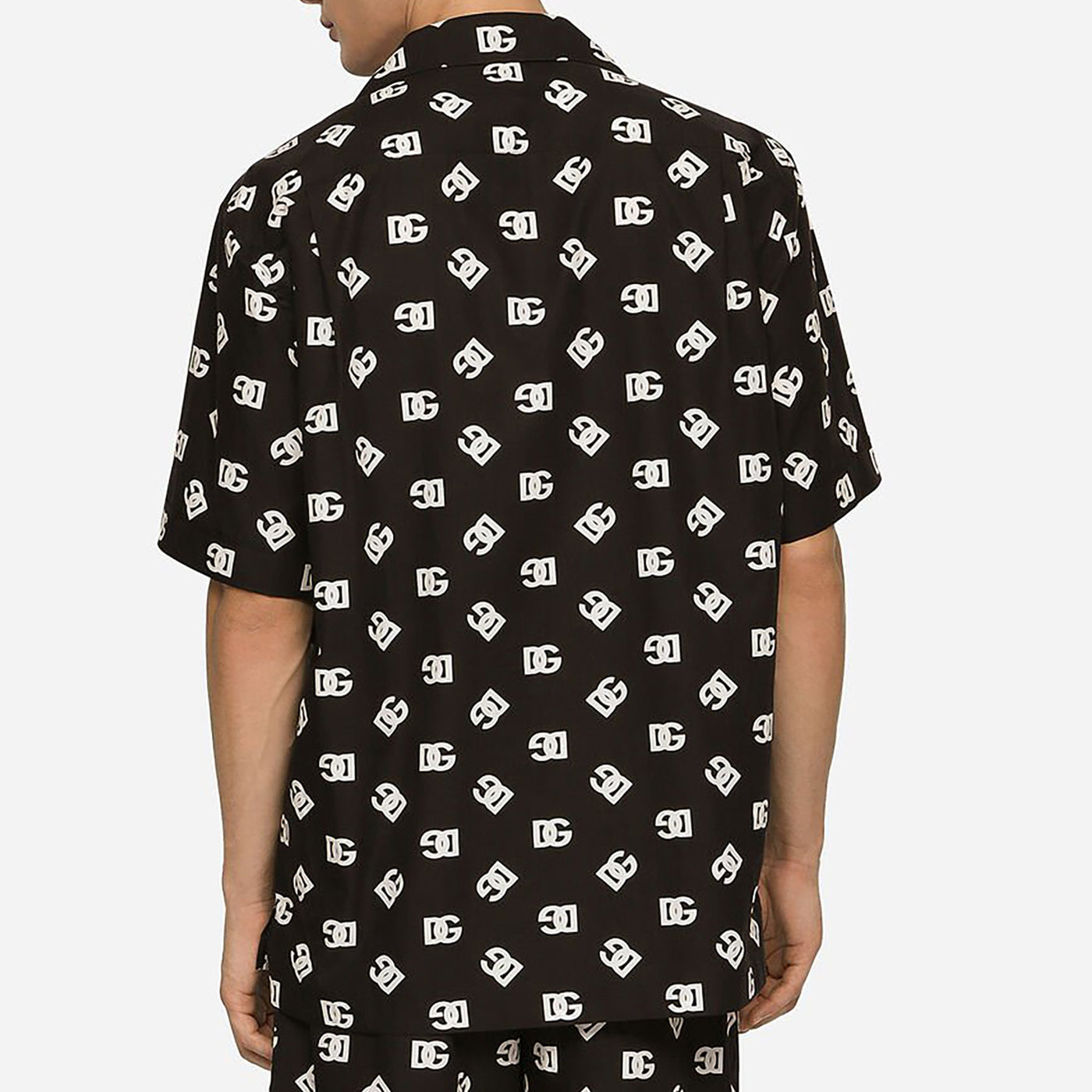 Dolce & Gabbana Black & White DG Monogram Hawaiian Shirt - Men