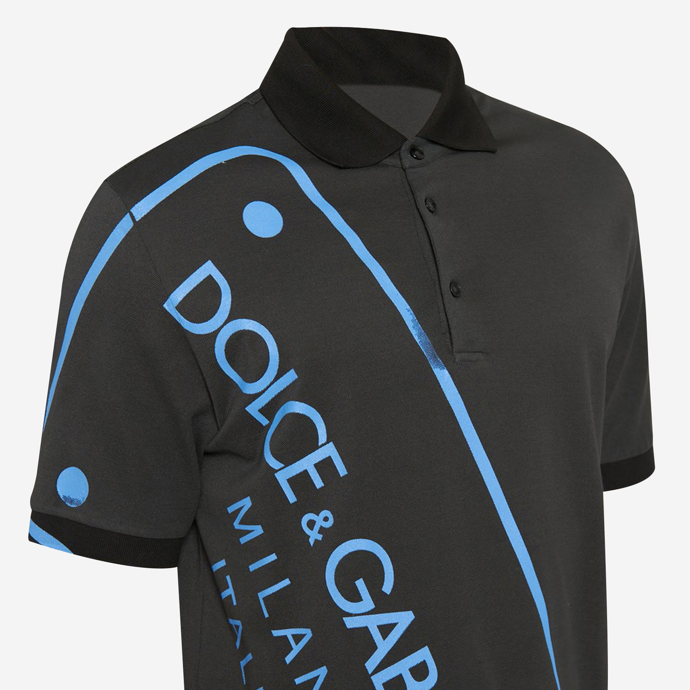 Dolce & Gabbana Plaque Print Polo Shirt