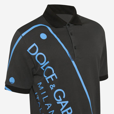 Dolce & Gabbana Plaque Print Polo Shirt