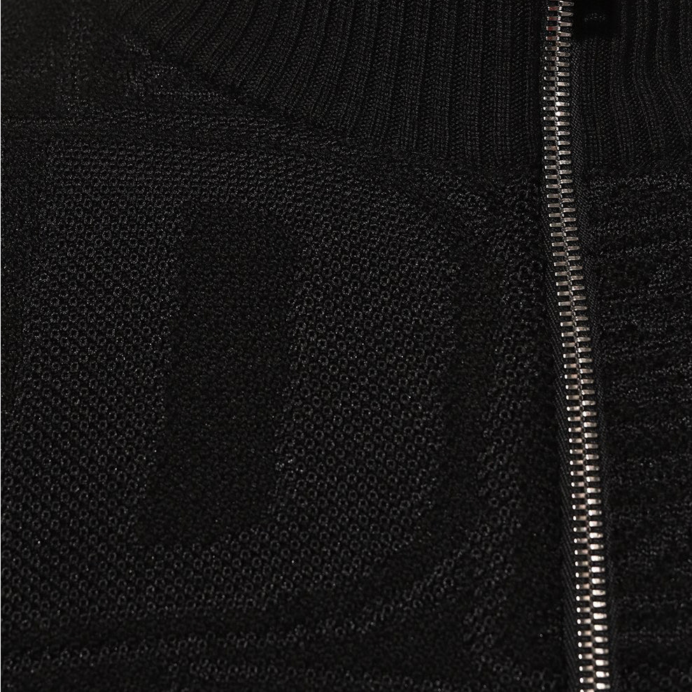 DSquared2 All Over Jacquard Logo Zip Knitwear
