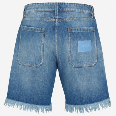 Fendi Blue Denim Bermudas Shorts
