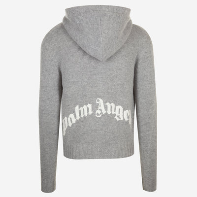 Palm Angels Curved Logo Hooded Knitwear