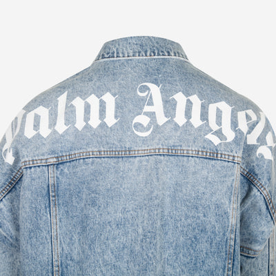 Palm Angels Curved Logo Denim Jacket