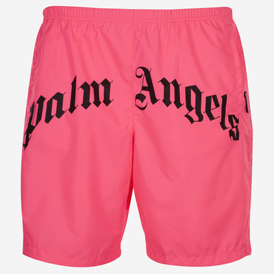 Palm Angels Curved Logo Bold Swim Shorts