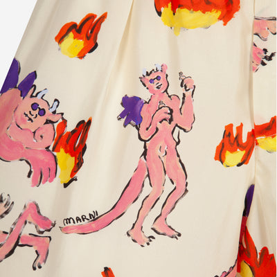 Marni Silk Graphic Print Shorts