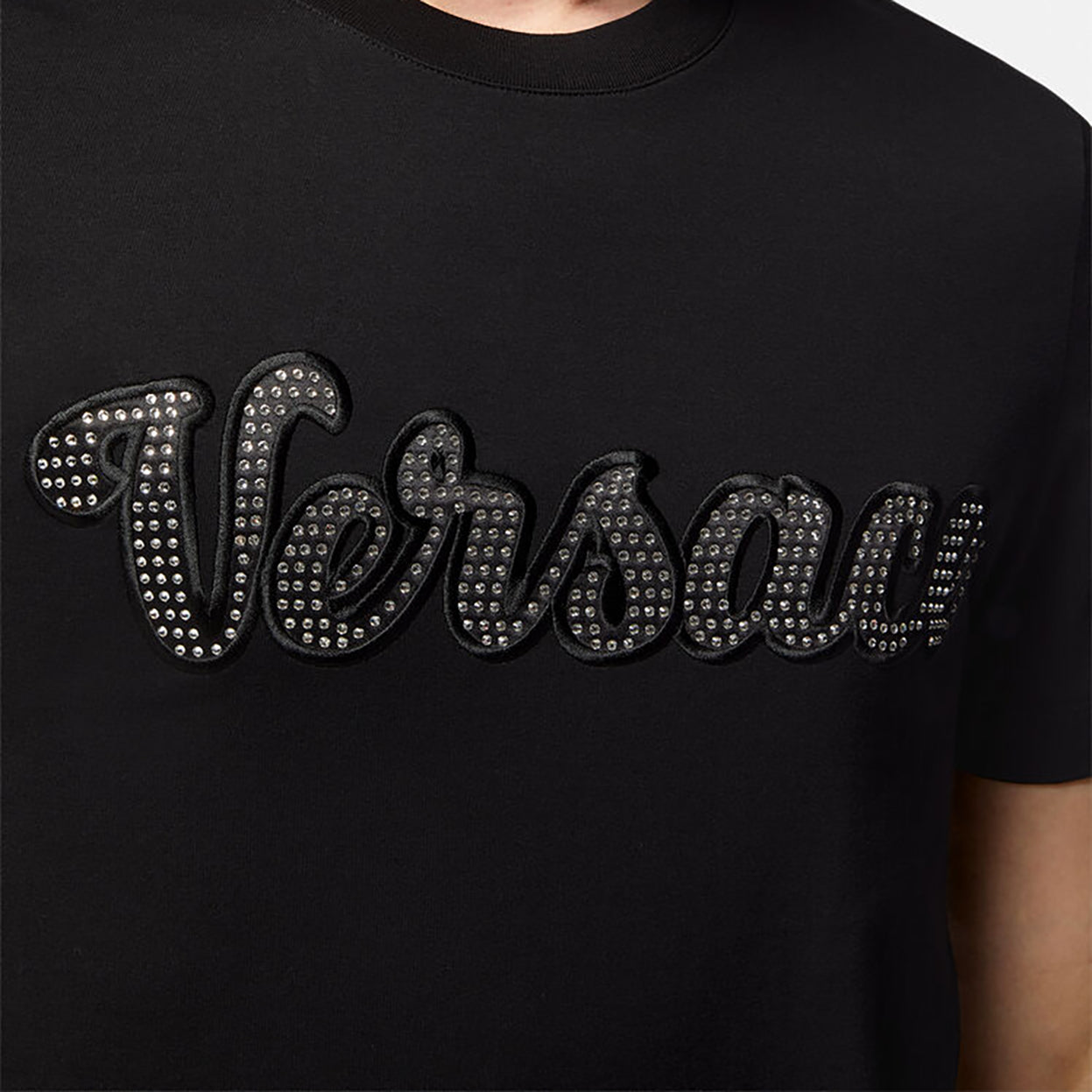 Versace Crystal Varsity Logo T-Shirt