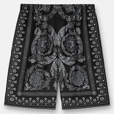 Versace Barocco Silhouette Silk Shorts