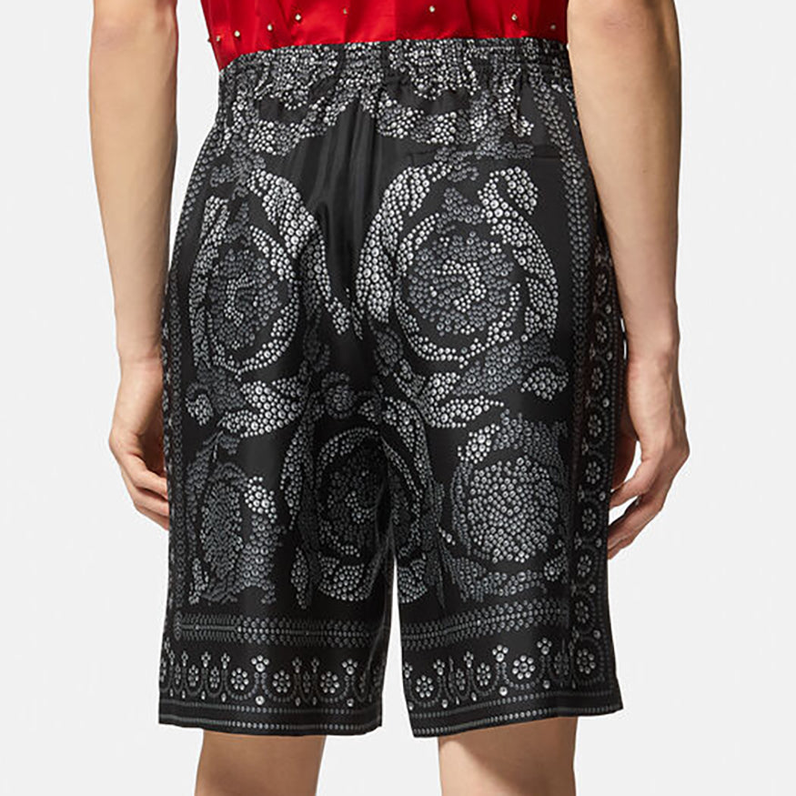 Versace Barocco Silhouette Silk Shorts